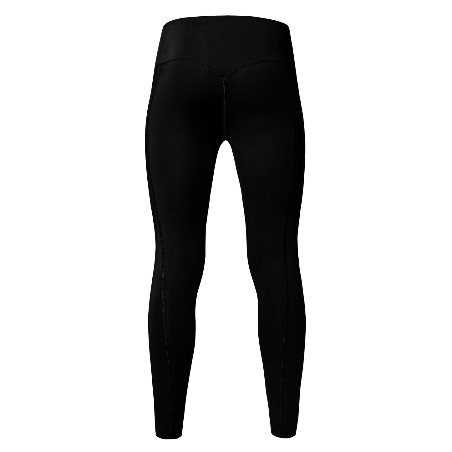 Women's Black Plain Leggings with Side Slip Pocket