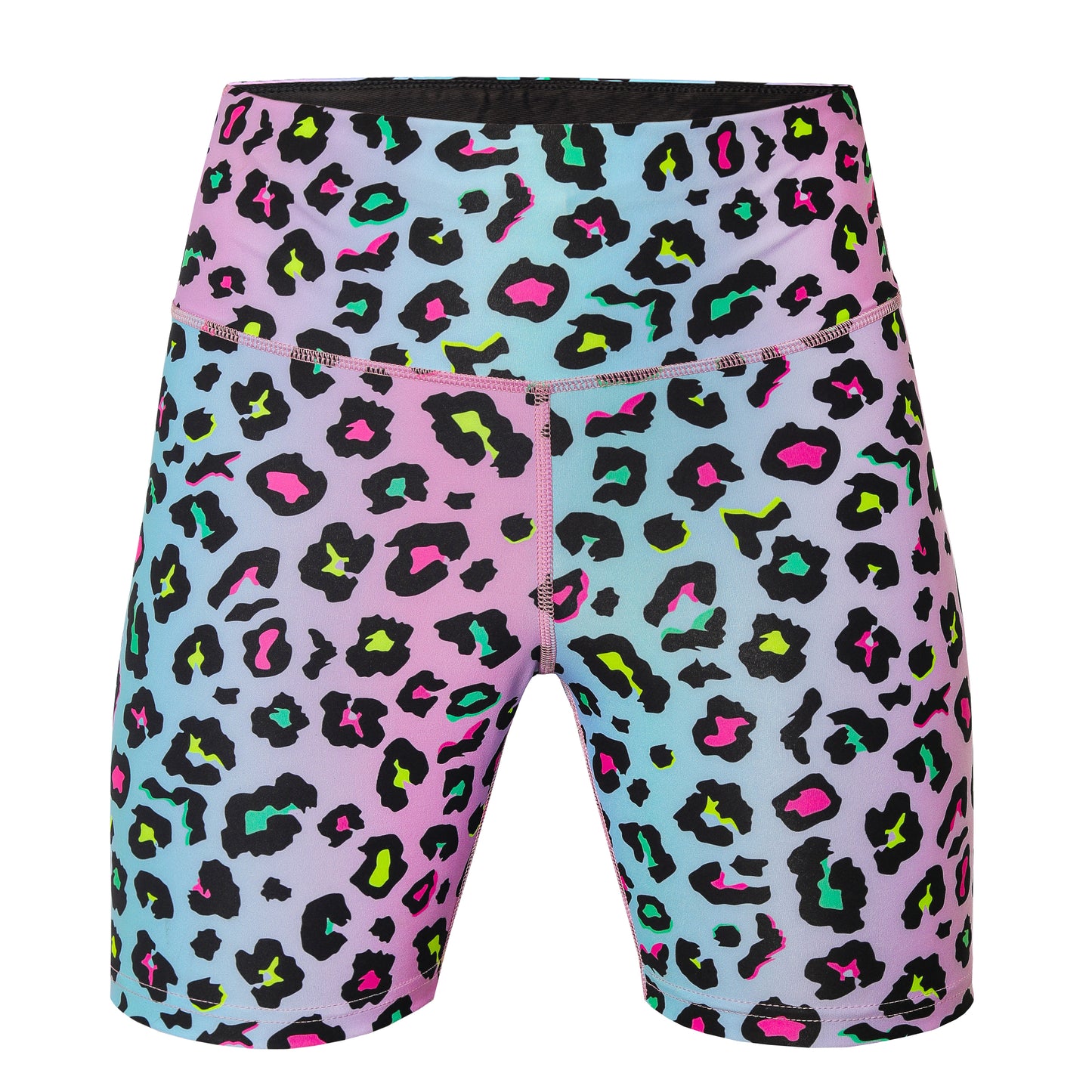 Women's Sky Leopard Print Running Shorts with Back Zip Pocket