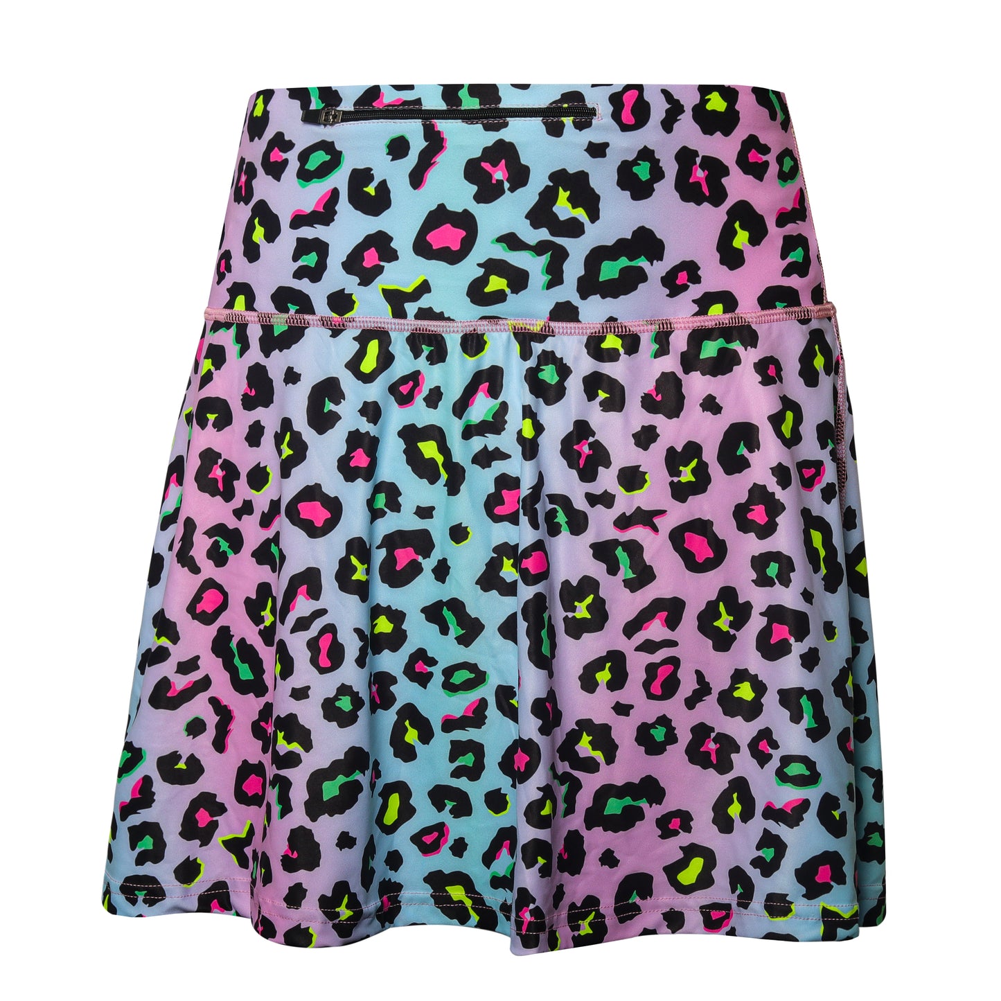 Women's Sky Leopard Print Skort with Back Zip Pocket